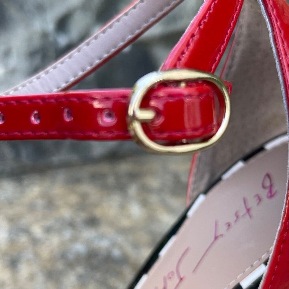 Betsey Johnson Heels Size 6.5M Whimsigoth Y2K Flower Ankle Strap Stiletto - Picture 10 of 12
